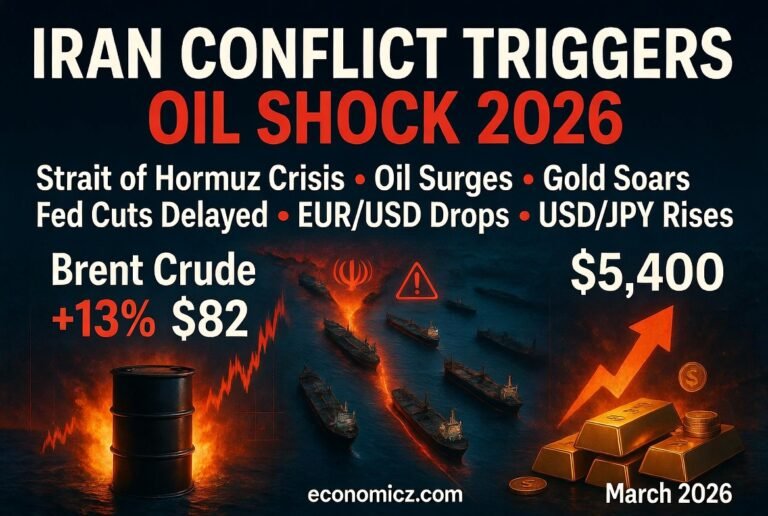 Iran Conflict Triggers Oil Shock 2026: Strait of Hormuz Crisis Sends Oil Surging, Gold Higher — What It Means for US Growth, Inflation, Fed Cuts, EUR/USD & USD/JPY